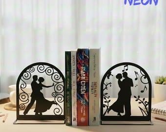 Personalized Couple Dance Metal Bookends, Custom Couple Name For Book Stopper, Gift For Anniversary, Couple Gift For Wedding