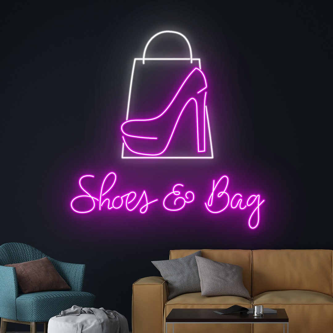 Shoes & Bag Neon Sign, Shoes Bag Shop Neon Light, Bag Shoes Store Led