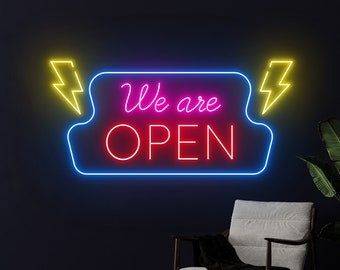 We Are Open Led Sign, We Are Open Neon Sign, Open Led Light, Custom Text Neon Light, Personalized Name Room Wall Decor, Welcome Neon Light