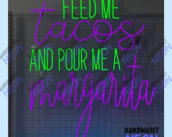 Margarita Neon Sign, Custom LED Light, Tacos Neon Light, Custom Margarita Neon Sign, Bar Restaurant Decor