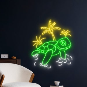 Sea Turtle Neon Sign, Marine Turtle Led Sign, Ocean Turtle Led Light, Turtle Neon Light, Sea Turtle Room Wall Art Decor, Nursery Neon Light