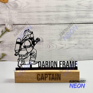 Custom Firefighter Metal Desk Name Plate, Fireman Metal Job Name Plate, Father&#39;s Day Gifts Name Plate, Custom Text Words Metal Name Plate