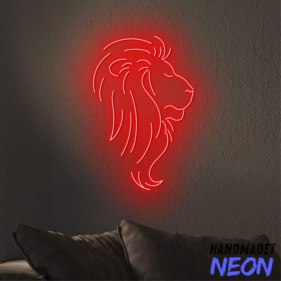 Lion Neon Sign, Lion Head Led Sign, Lion Led Light, Lion Animal Neon ...