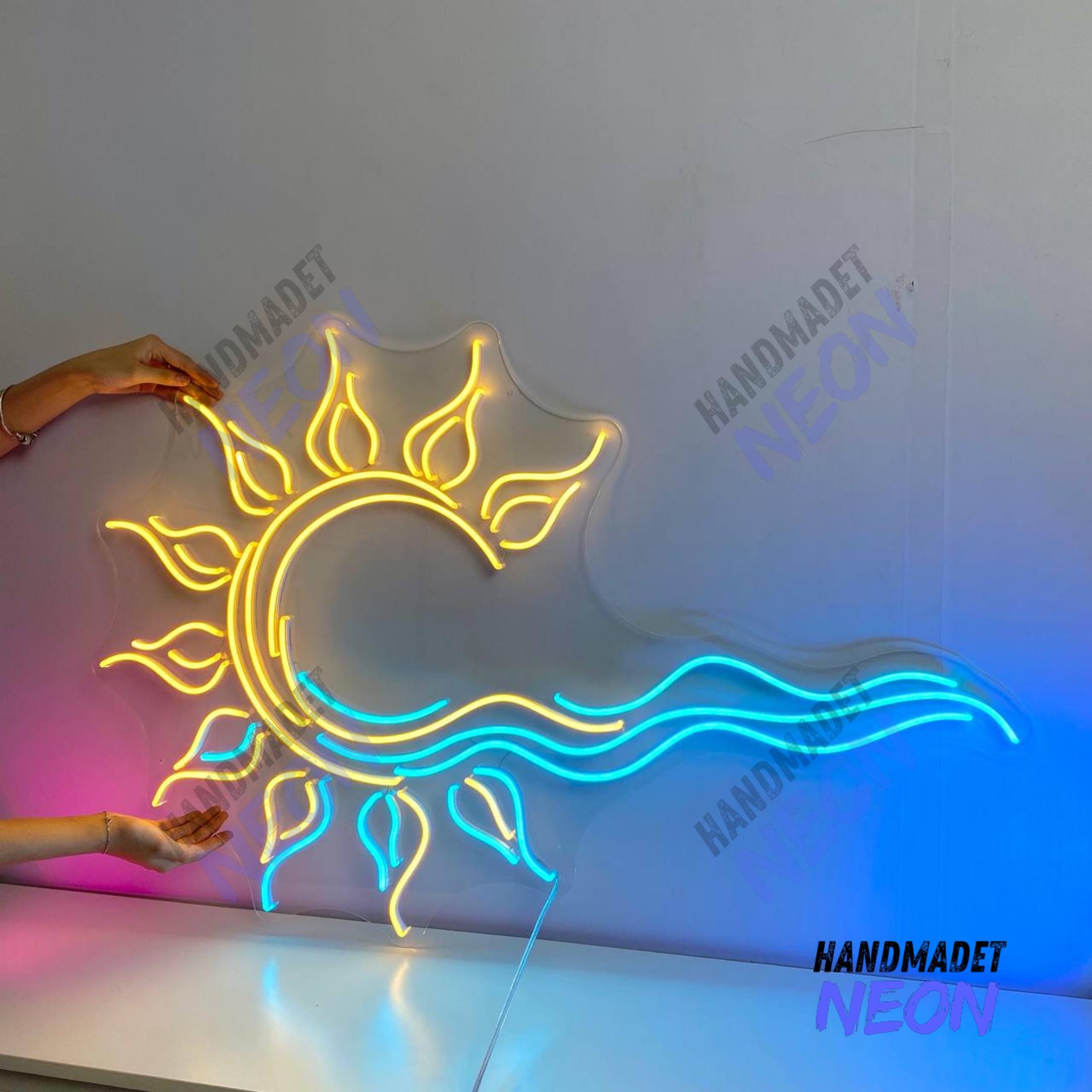 Wave Led Light Sign Sun Wave Neon Sign, Waves Led Sign, Sunrise Wave Neon Light, Ocean ...
