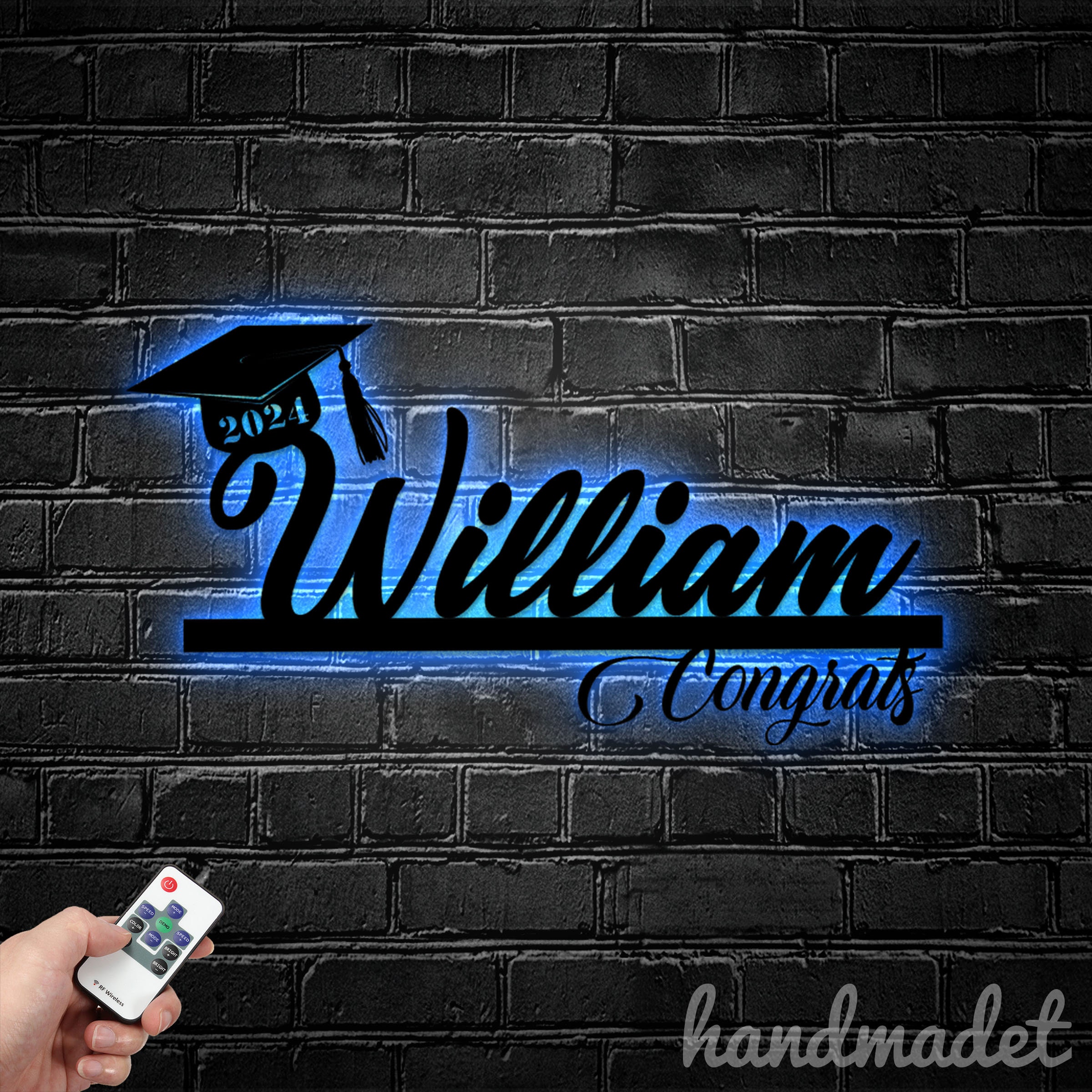Personalized Congratulations Metal Sign, Graduate Metal Light, Congrats ...