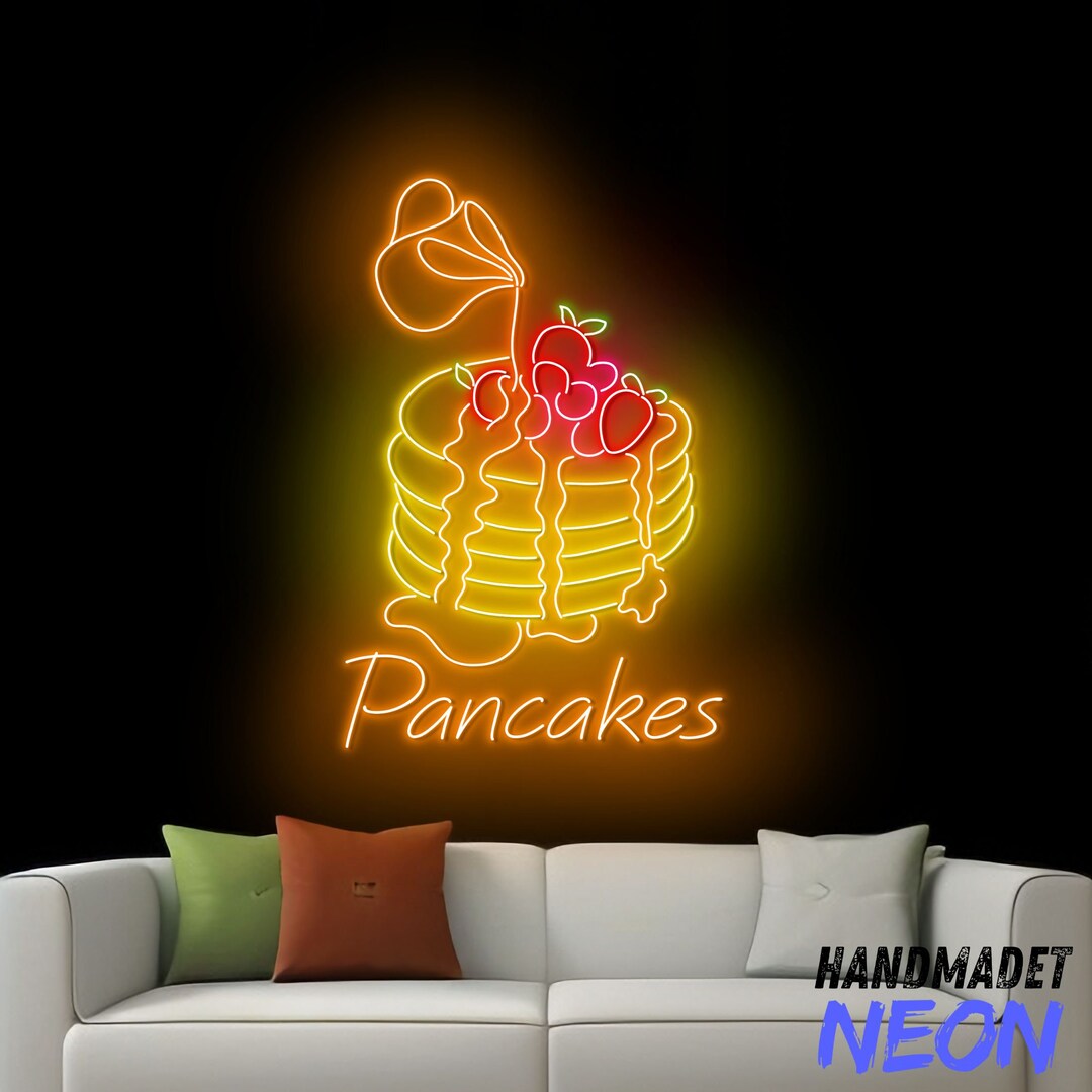 Mini Pancake Sign Pancakes Neon Sign, Pancakes Open Led Sign, Pancake Neon Light, Pancake ...