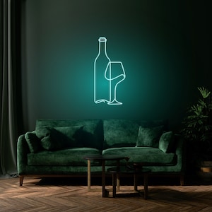 Custom Wine Neon Sign Lights | Personalized LED Wall Decor | Wine Lover Gift | Bar Decor