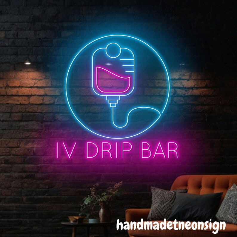 IV Drip Bar Neon Sign, IV Drip Bar Led Sign, Health Care Neon Light ...