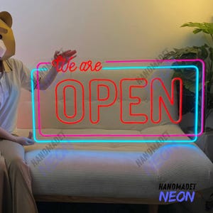 We Are Open Led Sign, We Are Open Neon Sign, Open Led Light, Custom Text Neon Light, Personalized Name Room Wall Decor, Welcome Neon Light