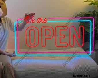 We Are Open Led Sign, We Are Open Neon Sign, Open Led Light, Custom Text Neon Light, Personalized Name Room Wall Decor, Welcome Neon Light
