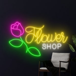Flower Shop Led Sign, Flower Neon Sign, Flower Neon Light, Floral Led Light, Flower Shop Room Wall Decor, Florist Neon Sign, Flower Led Sign