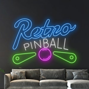 Retro Pinball Neon Sign, Pinball Retro Led Light, Pinball Neon Light ...