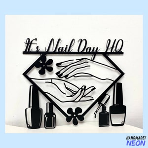 Personalisiertes Nagelstudio Metallwandkunst-LED-Licht - kundenspezifisches Nagel-Schönheits-Zeichen Wohnkultur - Nagelstudio-Dekor, perfektes Metall für Geschenk und Dekor