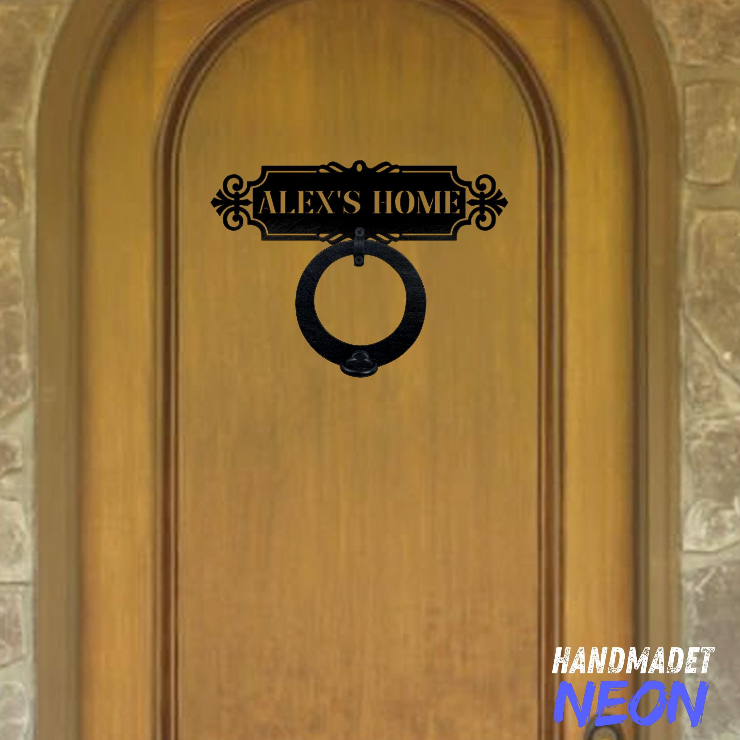 Personalized Simple Front Metal Door Knocker, Vintage Door Knocker for ...