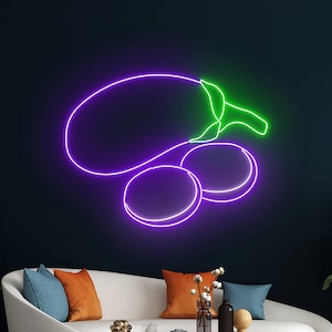 Eggplant Neon Sign, Eggplant LED Sign, Eggplant Neon Light, Eggplant Led Light, Agriculture Farmer Neon Light, Vegetable Farm Led Sign Decor