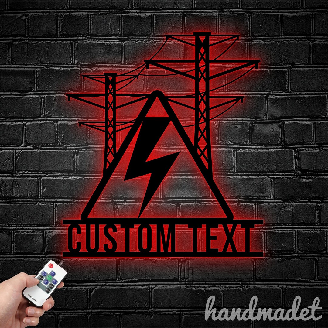 Custom Electrical Engineer Metal Wall Art LED Light, Engineer Metal ...