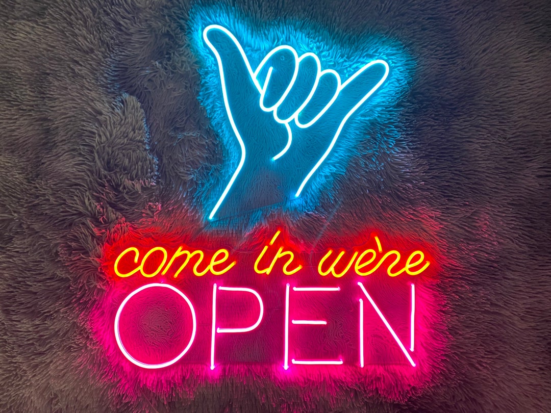 Come in We're Open Led Sign Open Led Sign Wall Decor Etsy