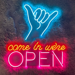 Come In We&#39;re Open Led Sign, Open Led Sign, Wall Decor, Bar Neon Sig, Custom Neon Sign, Restaurant Led Sign, Open Led Signs
