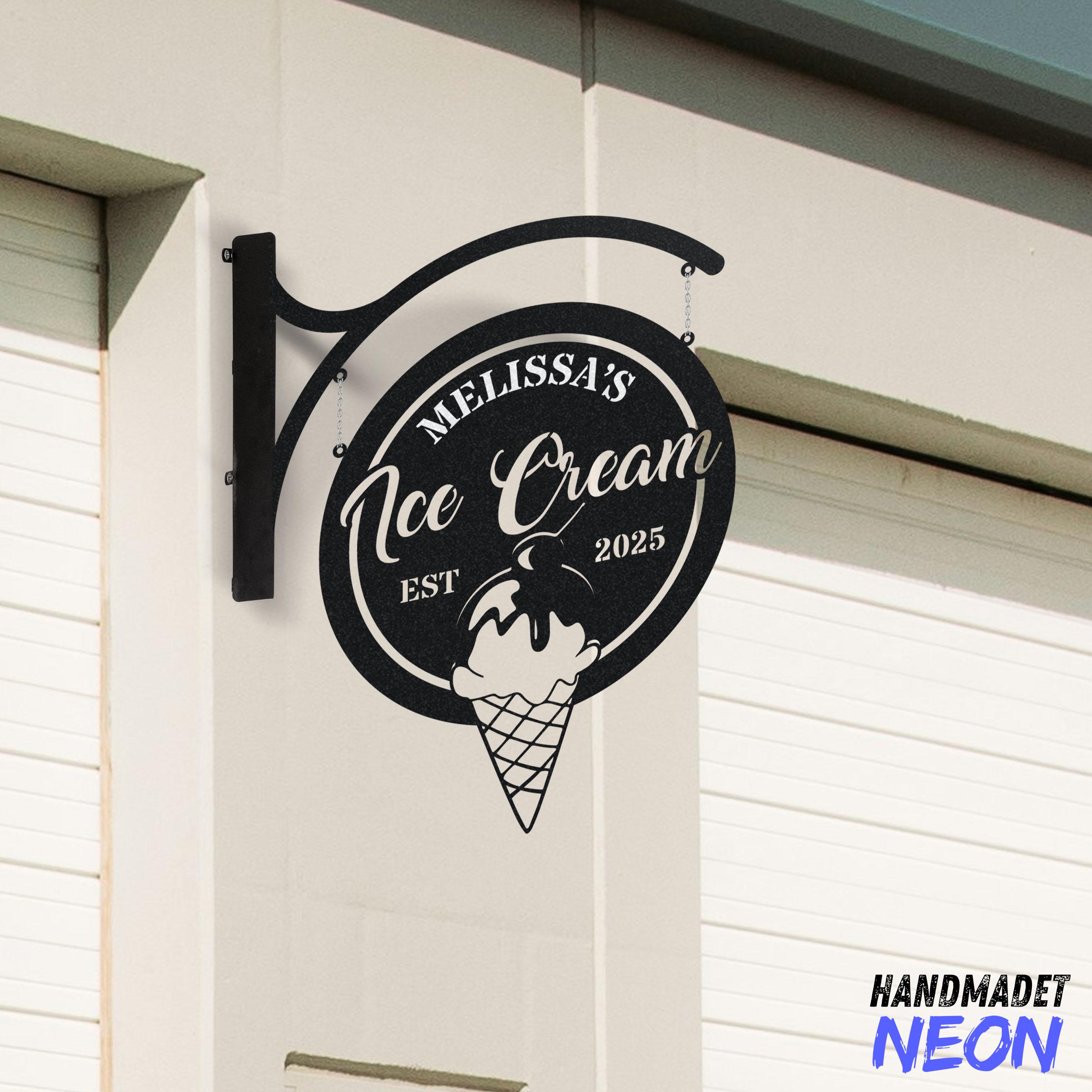 アンティーク　メタル　サイン　プレート　看板　ICE CREAM アメリカ　レア パーソナライズされたアイスクリーム吊り下げ看板、アイスクリーム