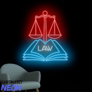 Law Office Neon Sign, Lawyer Led Sign, Justice Scales Led Light, Law Book Neon Light, Law Firm Wall Art Light, Lawyer Office Wall Decor
