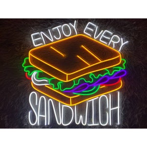Enjoy Every Sandwich Neon Sign, Sandwich Led Sign, Sandwich Led Light, Sandwich Neon Light, Food Shop Room Wall Decor, Restaurant Neon Light