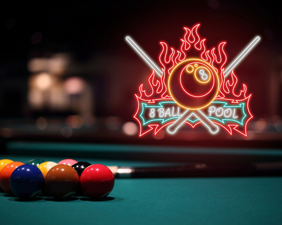 Billiards Led Sign Billiards Neon Sign Wall Decor 8 Ball - Etsy