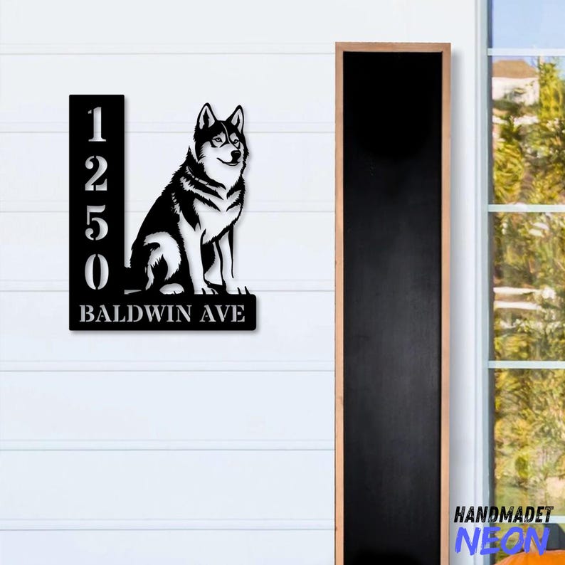 Personalized Siberian Husky Dog House Number, Siberian Husky Home ...