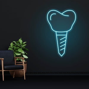 Tooth neon sign, white tooth led neon, medicine led light, dentist night light up wall decor, dental clinic sign, molar led sign