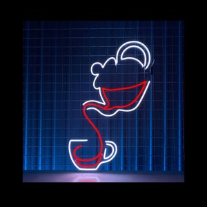 Tea Neon Sign, Tea Cup Neon Light, Tea Pot LED Light, Drinking Led Sign, Drink Shop Tea Store Wall Art Room Decor, Coffee Cafe Neon Light