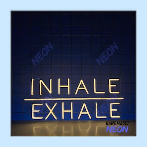 Custom inhale exhale neon sign,yoga led sign,gym neon light,home gym sign,mothers day gift for yoga mom,fitness neon sign,yoga studio sign