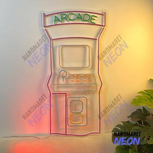 Arcade Neon Sign, Game Machine Led Sign, Retro Game Machine Led Light ...