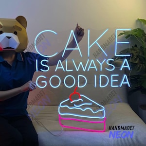 Cake Is Always A Good Idea LED Sign, Cake Neon Sign, Cream Cake Neon Light, Bakery Led Light, Kitchen Room Wall Decor, Baker Neon Light