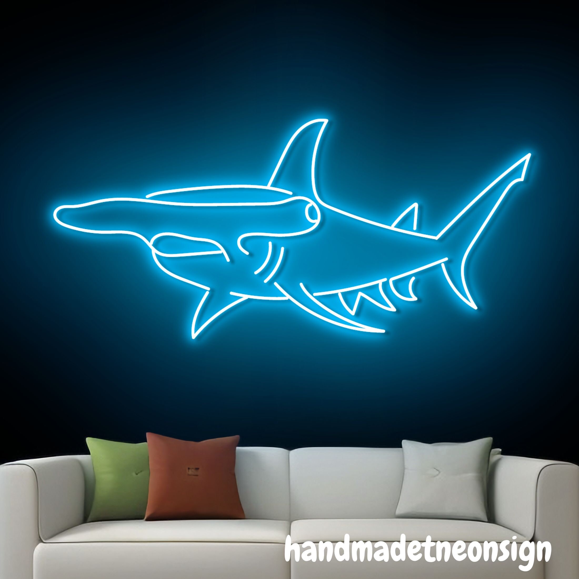 Shark Led Sign Hammerhead Shark Neon Sign, Shark Led Sign, Hammerhead Shark Led Light ...