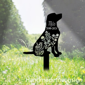 Custom Labrador Retriever Dog Memorial Stake, Dog Metal Stakes Sign, Dog Grave Marker Stake, Dog Garden Stake, Yard Stake Outdoor Decor