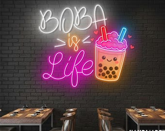 Boba Tea Neon Sign For Milk Tea Shop Decor, Bubble Tea Led Light, Custom Neon Sign, Bubble Tea Shop Wall Decor, Gift For Boba Tea Lover