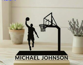 Custom Basketball Player Desk Decor, Personalized Basketball Sign, Basketball Fan Gift for Him, Sports Table Art, Metal Table Art