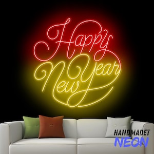 Happy New Year Neon Sign, Happy New Year Led Sign, Happy New Year Neon Light, New Year Decor, New Year Wall Art Decor, House Wall Decor