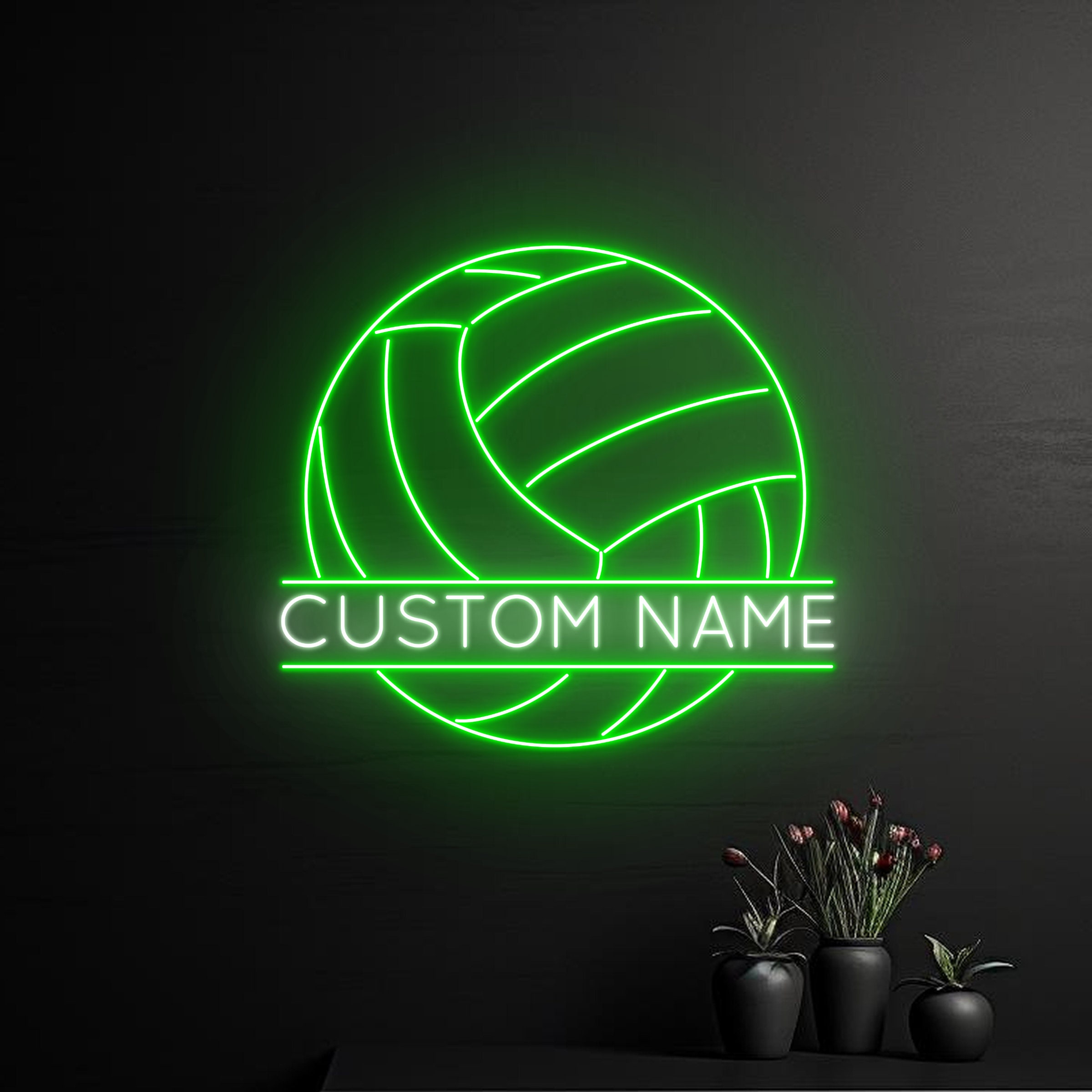 Volleyball Neon Sign, Volleyball Ball Neon Light, Volleyball Player LED Sign, Ball LED Light, Sport Club Room Wall Art Decor, Game Neon Sign