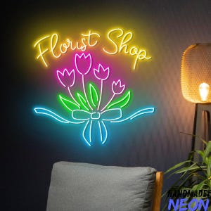 Florist Shop Neon Sign For Shop Wall Decor, Floral Shop Neon Light, Welcome Neon Sign, Store Decor, Flower Light Decor
