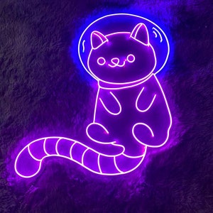 Astronaut cat Neon Sign, Astronaut cat Led Sign, Cat Led Sign, Custom Neon Sign, Astronaut Neon, Home Decor, Cat Neon Sign, neon light