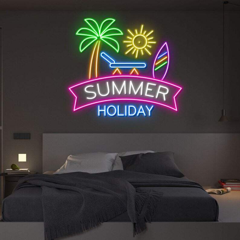 Summer Neon Sign LED Neon Sign Summer Party Decor Hello Etsy