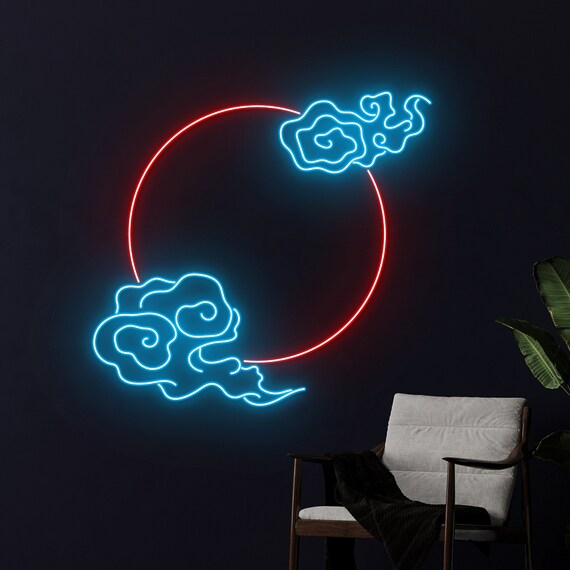 太陽の雲のネオンサイン、雲の太陽の LED サイン、魔法の太陽のネオン 