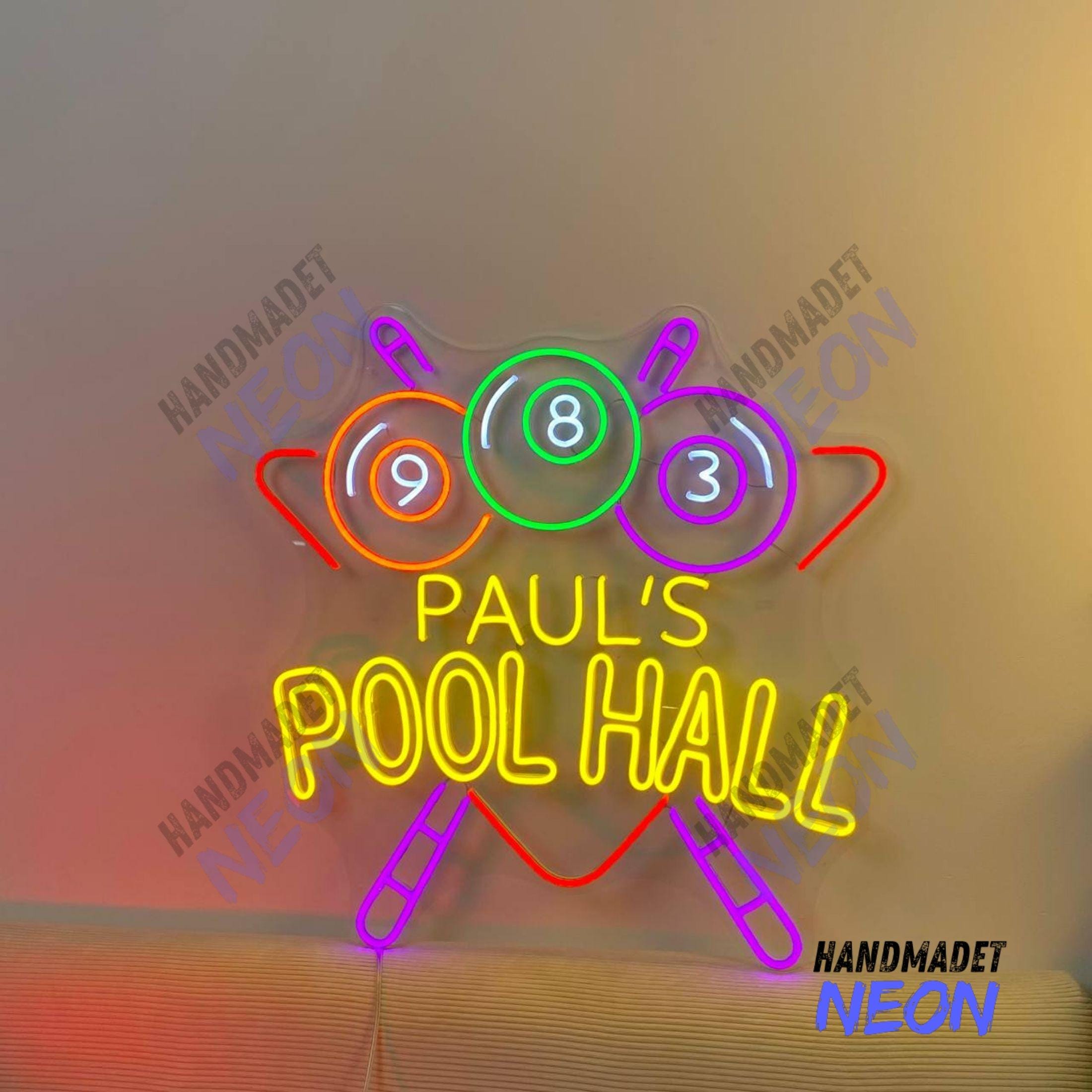 Pool Hall Neon Sign, Billiard Led Sign, Billiard Sport Neon Light ...