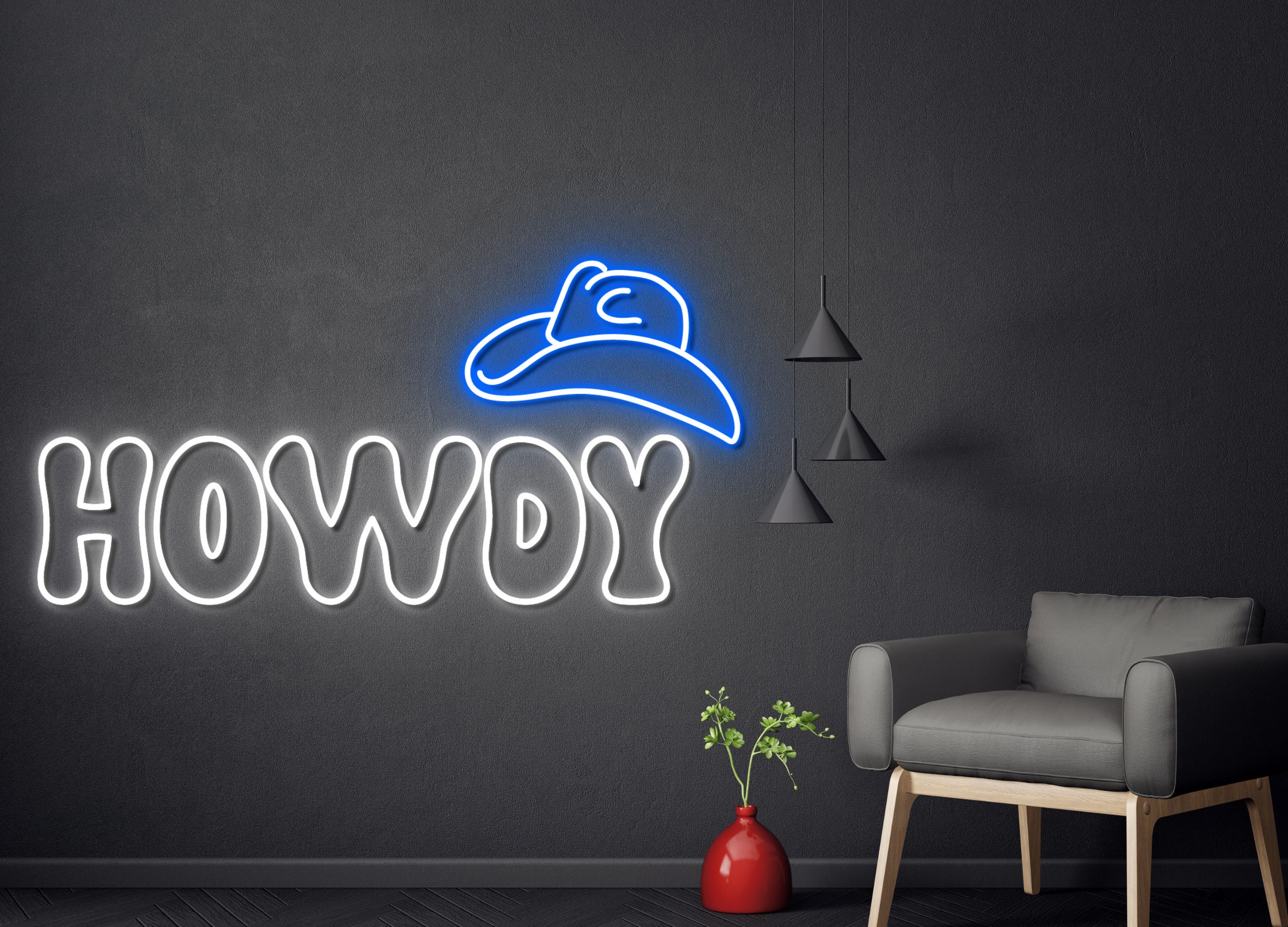 Howdy Neon Sign, Cowboy Hat Sign, Western Led Sign, Cowboys Boots Neon ...