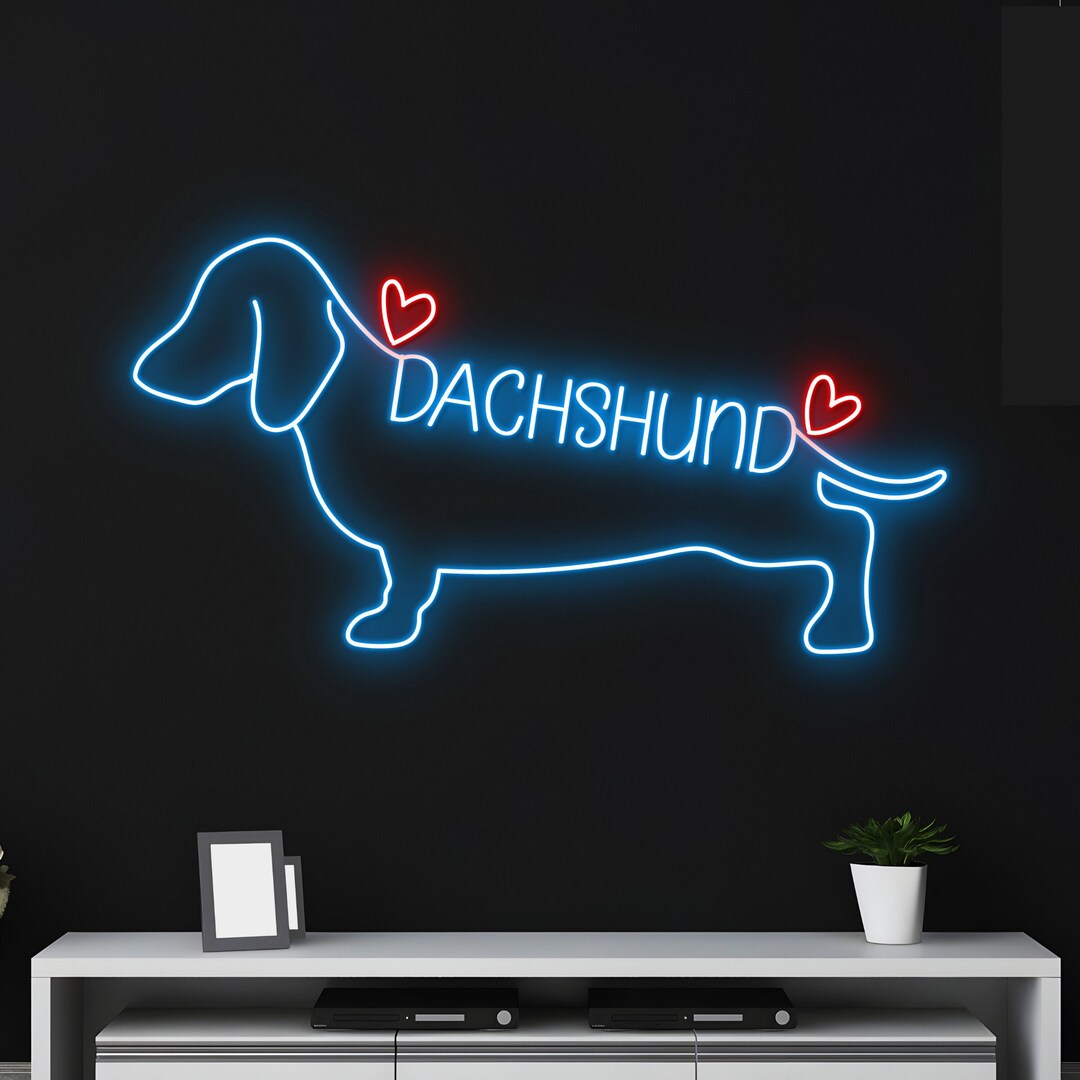 Custom Love Dachshund Neon Sign, Dachshund Neon Light, Dachshund Dog ...