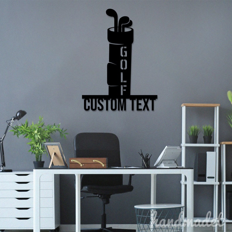 Personalized Golf Bag Metal Wall Art Led Light, Custom Golf Metal Sign ...