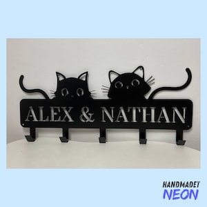 Custom Cat Coat Rack Wall Hanger, Cat Metal Wall Hooks, Cat Hanging Coats, Cat Keys Holder, Cat Hook Rack, Kid Clothes Hook, Home Wall Decor