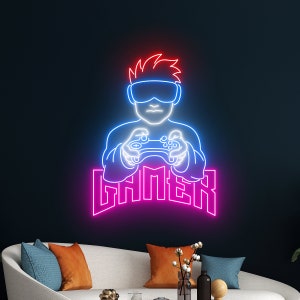 Custom Gamer Neon Sign, Game Controller Led Sign, Game Player Led Light, Gaming Neon Light, Gamer Wall Deco, Arcade Game Studio Neon Light