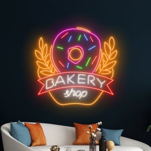 Donut Bakery Shop Neon Sign, Donut Led Sign, Open Bakery Led Light, Donut Shop Neon Light, Baking Room Decor, Cake Baker Neon Light Decor