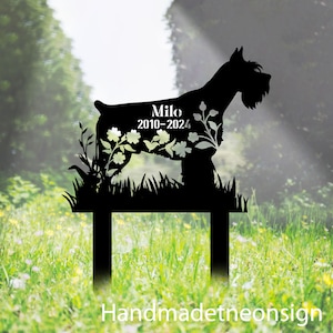 Custom Giant Schnauzer Memorial Stake, Giant Schnauzer Metal Stakes Sign, Dog Grave Marker Stake, Dog Garden Stake, Yard Stake Outdoor Decor